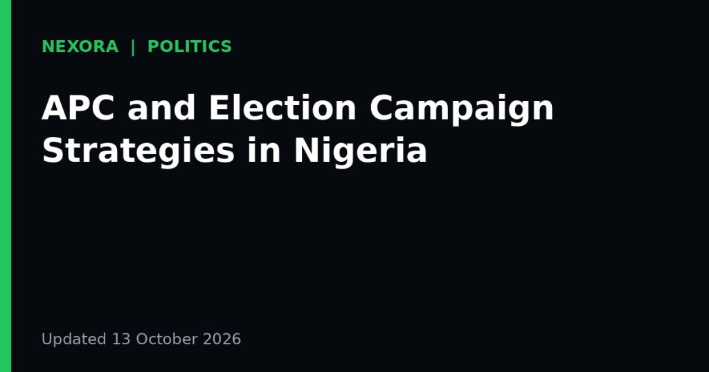 Cover graphic for the article: APC and Election Campaign Strategies in Nigeria