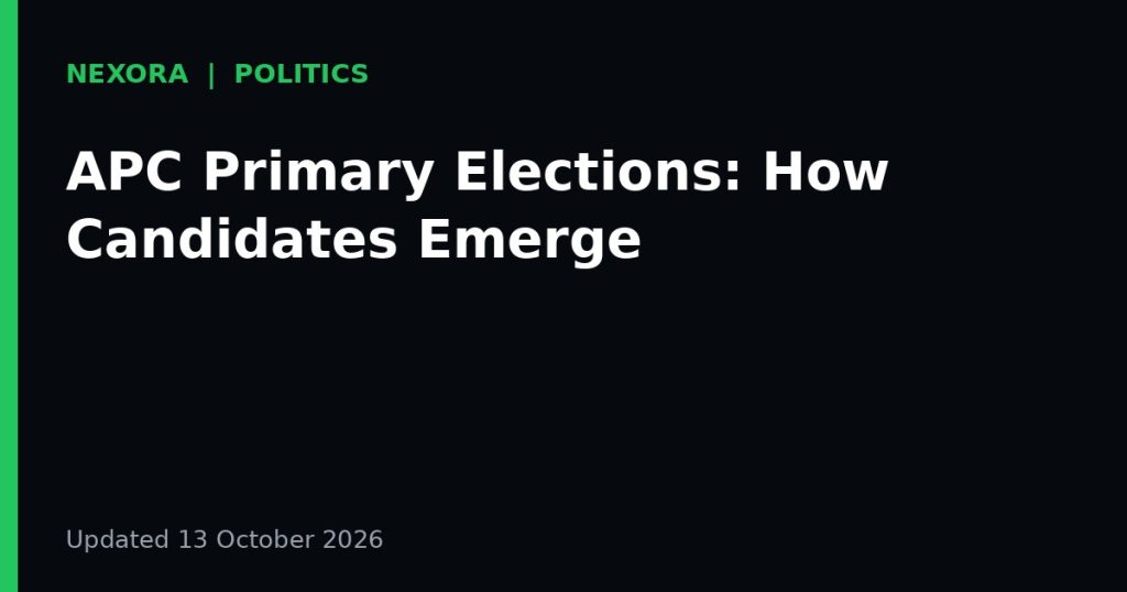 Cover graphic for the article: APC Primary Elections: How Candidates Emerge