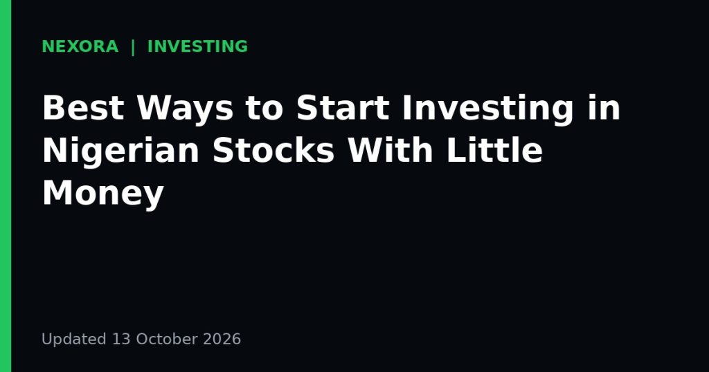 Cover graphic for the article: Best Ways to Start Investing in Nigerian Stocks With Little Money