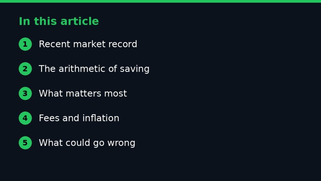 Summary graphic listing the main sections of: Can Small Stock Investments Grow Over Five Years?