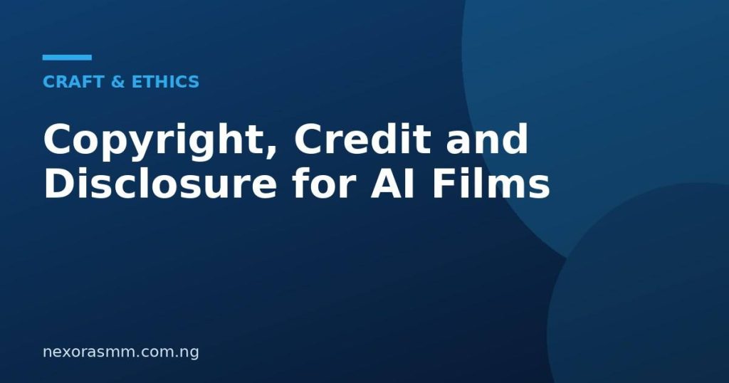 Cover graphic for the article: Copyright, Credit and Disclosure for AI Films