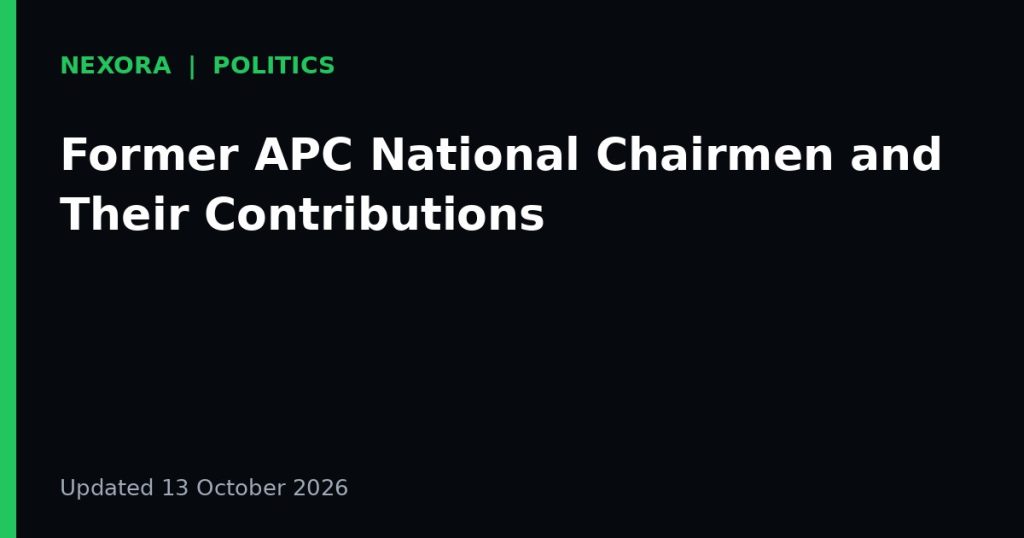 Cover graphic for the article: Former APC National Chairmen and Their Contributions
