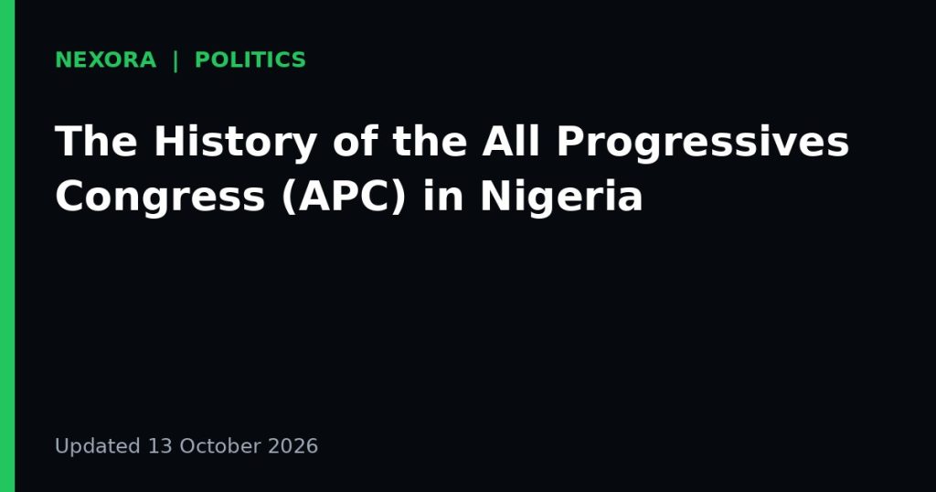 Cover graphic for the article: The History of the All Progressives Congress (APC) in Nigeria
