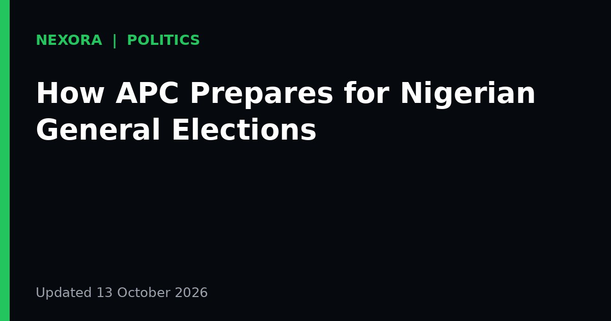 Cover graphic for the article: How APC Prepares for Nigerian General Elections