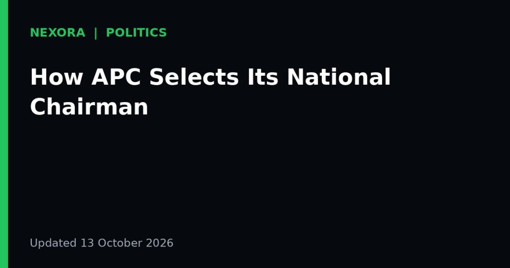 Cover graphic for the article: How APC Selects Its National Chairman
