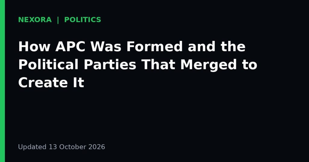 Cover graphic for the article: How APC Was Formed and the Political Parties That Merged to Create It