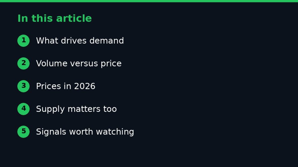 Summary graphic listing the main sections of: How Cement Demand Can Affect Nigerian Cement Stocks