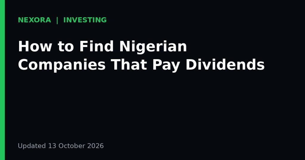 Cover graphic for the article: How to Find Nigerian Companies That Pay Dividends