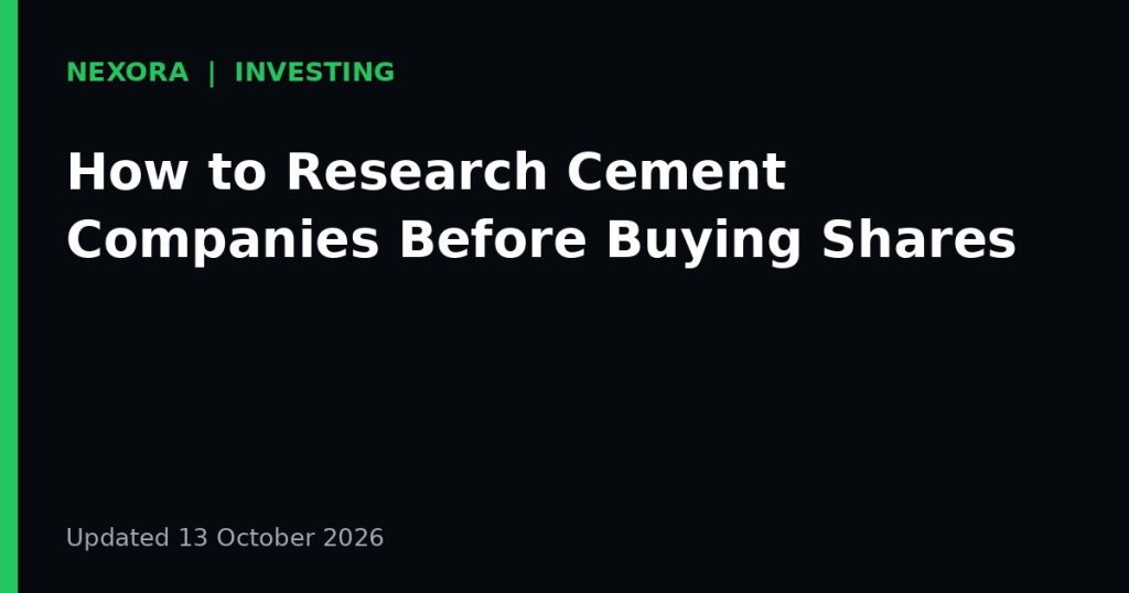 Cover graphic for the article: How to Research Cement Companies Before Buying Shares