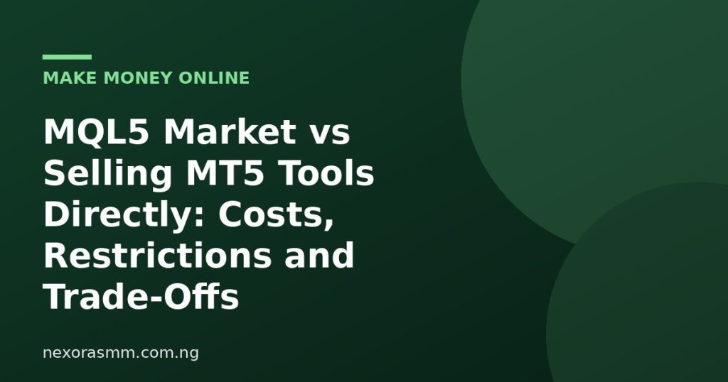 Cover graphic for the article: MQL5 Market vs Selling MT5 Tools Directly: Costs, Restrictions and Trade-Offs