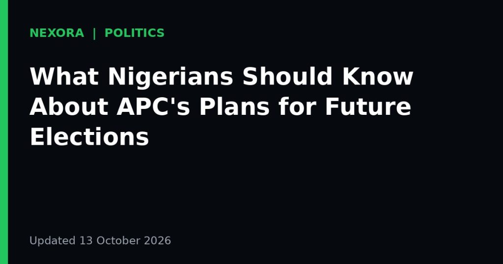 Cover graphic for the article: What Nigerians Should Know About APC's Plans for Future Elections