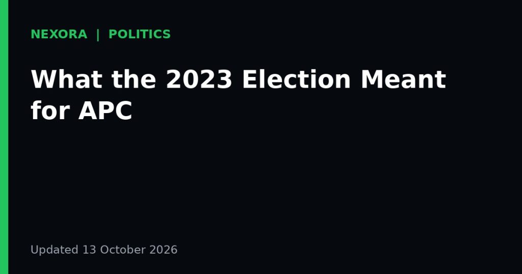 Cover graphic for the article: What the 2023 Election Meant for APC